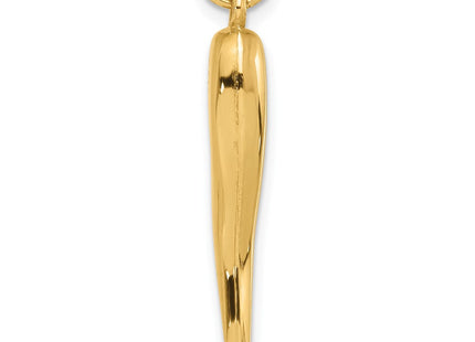 14k Polished Hollow Italian Horn Pendant (Style YC1582)