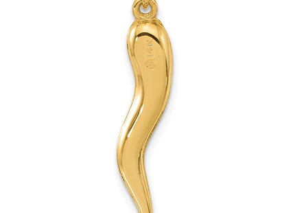 14k Polished Hollow Italian Horn Pendant (Style YC1582)