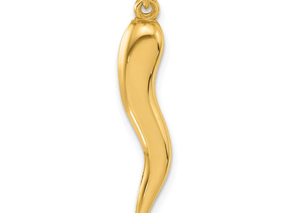 14k Polished Hollow Italian Horn Pendant (Style YC1582)