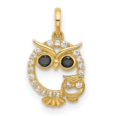 14K gold cubic zirconia pendant