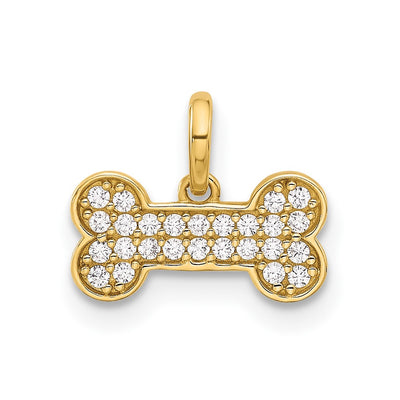 14K gold cubic zirconia pendant