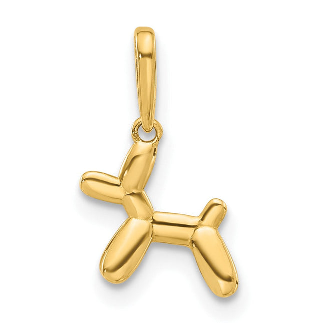 14k Polished Hollow Italian Horn Pendant, 27 x 4mm