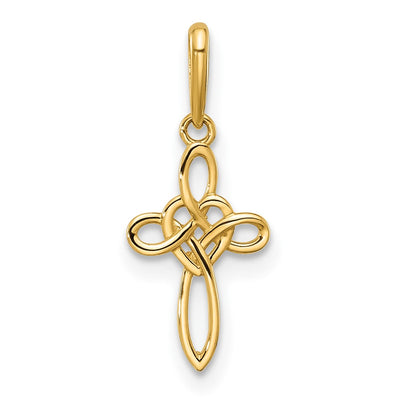 14K gold cross pendant