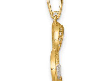 14k Yellow & Rhodium Pendants Style YC1607 - Classique Jewelry Inc.