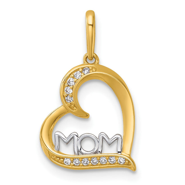 14k Yellow & Rhodium Pendants Style YC1607 - Classique Jewelry Inc.