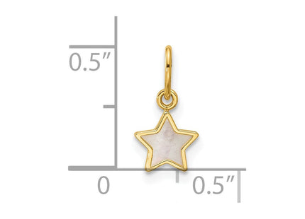 14K gold mother of pearl mother pendant, further view
