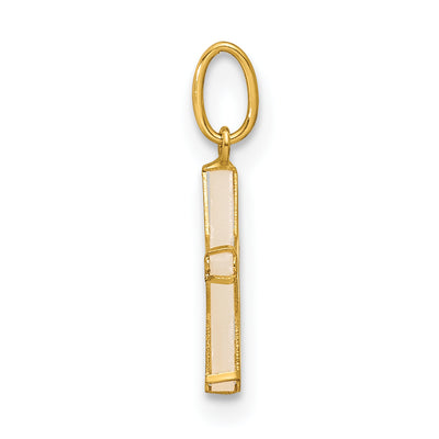 14K Polished Mother of Pearl Star Pendant, 15.5 x 10.4mm