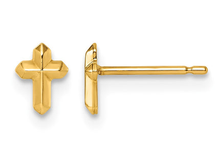 14K gold cross earrings