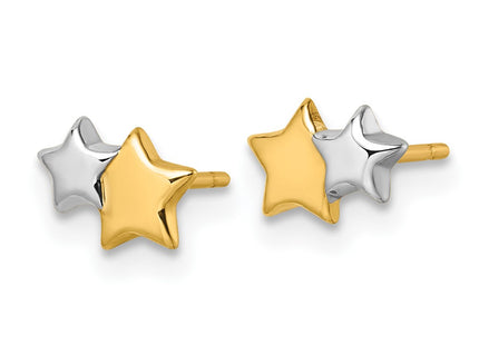 14k Yellow & Rhodium Earrings Style YC1635 - Classique Jewelry Inc.