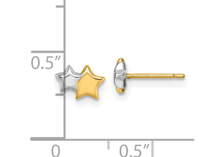 14k Yellow & Rhodium Earrings Style YC1635 - Classique Jewelry Inc.