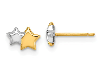 14k Yellow & Rhodium Earrings Style YC1635 - Classique Jewelry Inc.