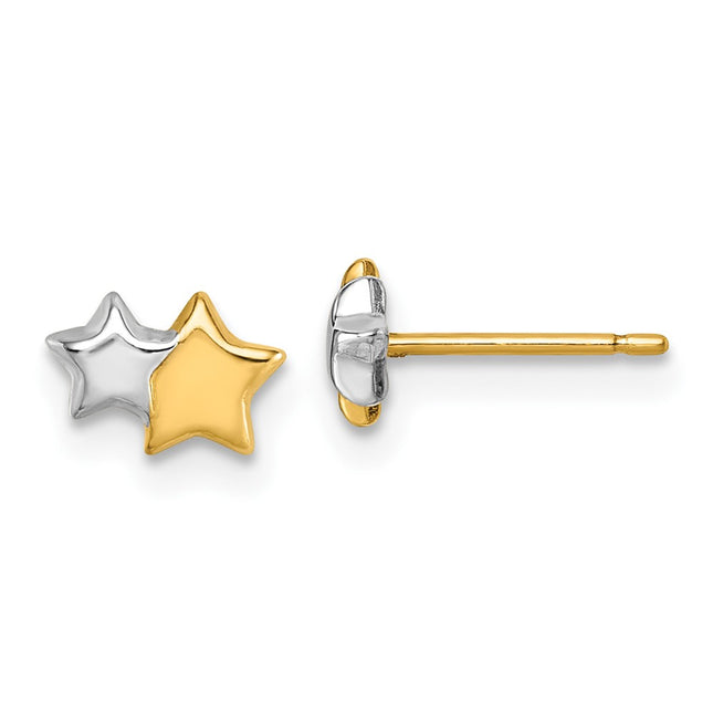 14k Yellow & Rhodium Earrings Style YC1635 - Classique Jewelry Inc.