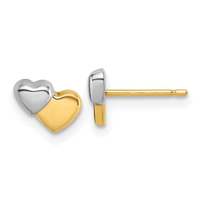14k Yellow & Rhodium Earrings Style YC1637 - Classique Jewelry Inc.