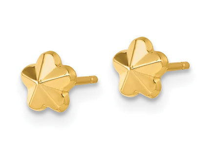 14K Polished Flower Post Earrings (Style YC1638)