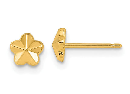 14K Polished Flower Post Earrings (Style YC1638)