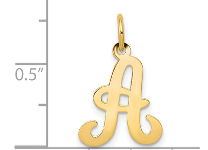 14Ky Script Letter Initial Charm, 15.71 x 12.7mm