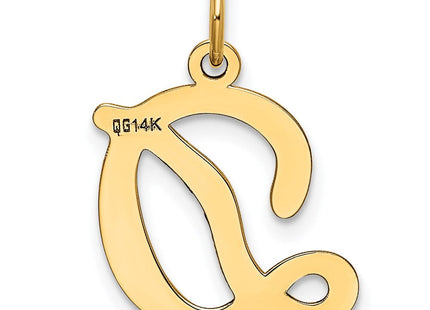 14KY Script Letter D Initial Charm (Style YC248D)