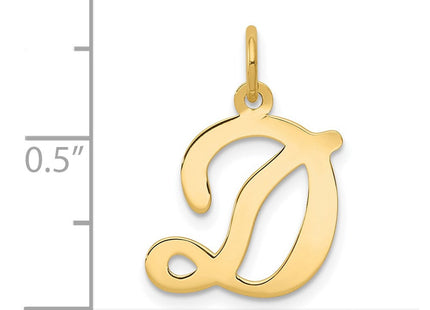 14KY Script Letter D Initial Charm (Style YC248D)