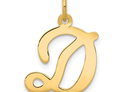 14KY Script Letter D Initial Charm (Style YC248D)