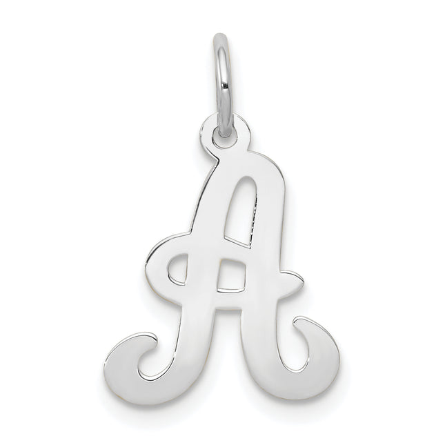 14KW White Gold Script Letter Initial Charm
