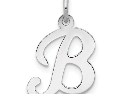 14KW White Gold Script Letter Initial Charm