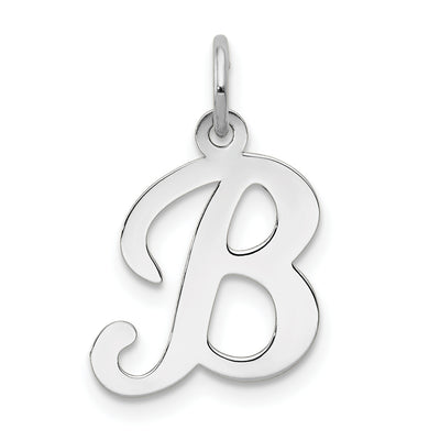 14KW White Gold Script Letter Initial Charm