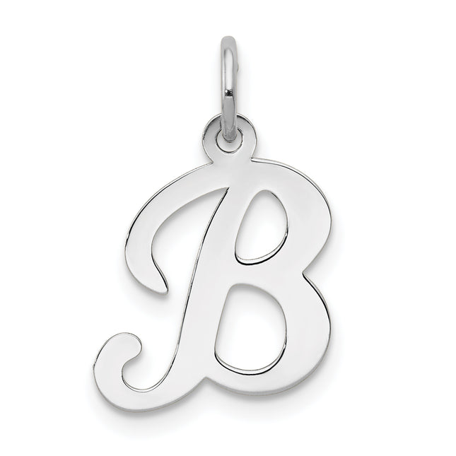 14K white gold initial charm