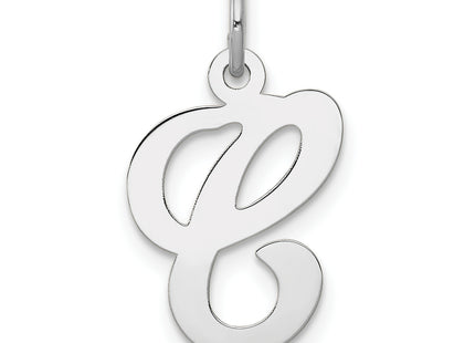 14KW White Gold Script Letter Initial Charm