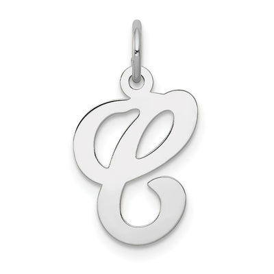 14KW White Gold Script Letter Initial Charm