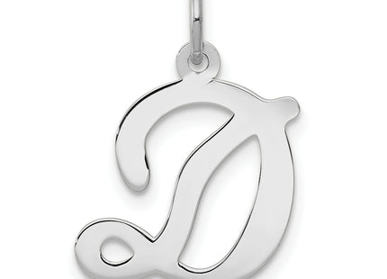 14KW White Gold Script Letter Initial Charm