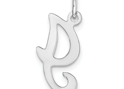 14KW White Gold Script Letter Initial Charm