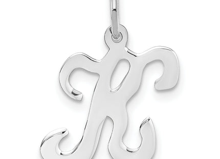 14KW White Gold Script Letter Initial Charm