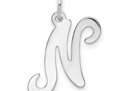 14KW White Gold Script Letter Initial Charm