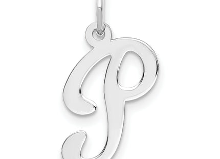 14KW White Gold Script Letter Initial Charm