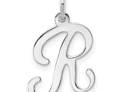 14KW White Gold Script Letter Initial Charm