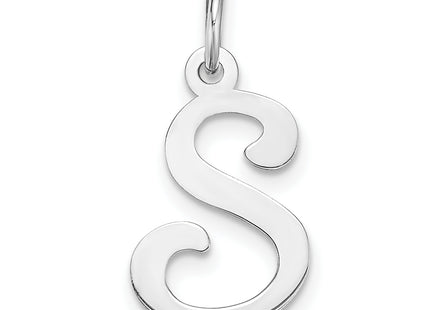 14KW White Gold Script Letter Initial Charm