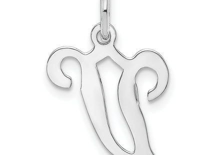 14KW White Gold Script Letter Initial Charm