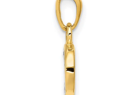 14k Yellow & Rhodium Pendants Style YC250D - Classique Jewelry Inc.