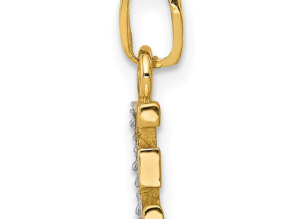 14k Yellow & Rhodium Pendants Style YC250E - Classique Jewelry Inc.