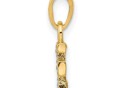 14k Yellow & Rhodium Pendants Style YC250F - Classique Jewelry Inc.