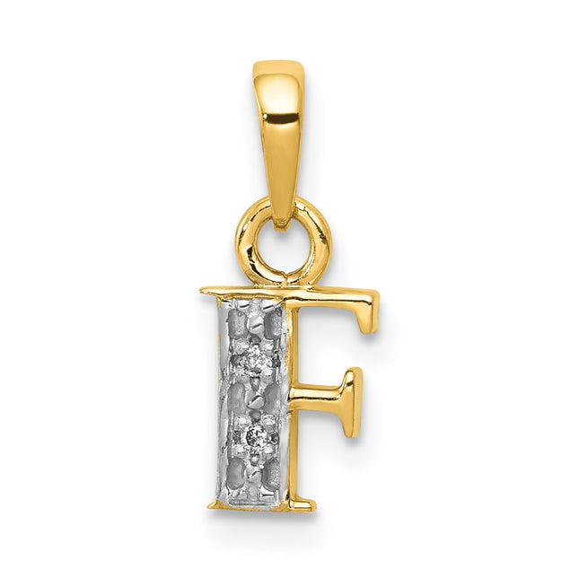14k Yellow & Rhodium Pendants Style YC250F - Classique Jewelry Inc.