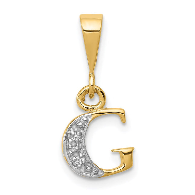 14k Yellow & Rhodium Pendants Style YC250G - Classique Jewelry Inc.