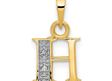 14k Yellow & Rhodium Pendants Style YC250H - Classique Jewelry Inc.