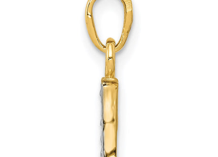14k Yellow & Rhodium Pendants Style YC250I - Classique Jewelry Inc.