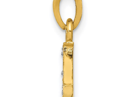 14k Yellow & Rhodium Pendants Style YC250L - Classique Jewelry Inc.