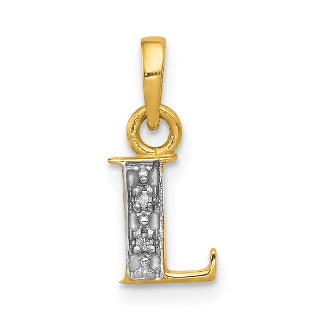 14k Yellow & Rhodium Pendants Style YC250L - Classique Jewelry Inc.