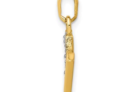 14k Yellow & Rhodium Pendants Style YC250M - Classique Jewelry Inc.