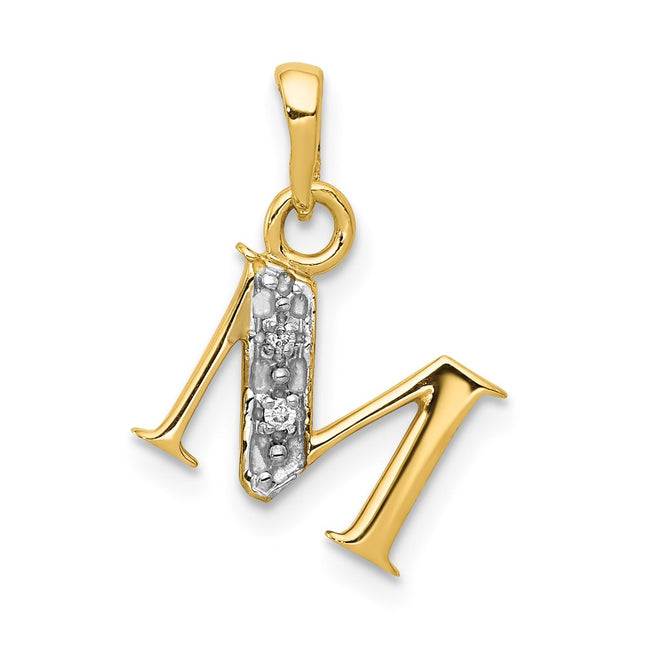 14k Yellow & Rhodium Pendants Style YC250M - Classique Jewelry Inc.