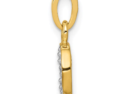 14k Yellow & Rhodium Pendants Style YC250O - Classique Jewelry Inc.