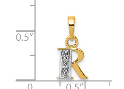 14k Yellow & Rhodium Pendants Style YC250R - Classique Jewelry Inc.